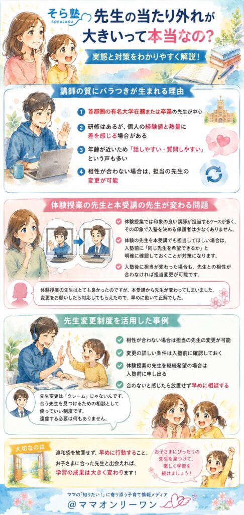 そら塾 先生の当たり外れが大きいって本当なの？