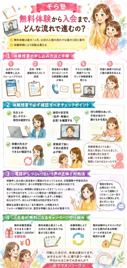 そら塾 無料体験から入会まで、どんな流れで進むの？