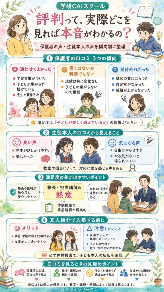 学研CAIスクールの評判って、実際どこを見れば本音がわかるの？