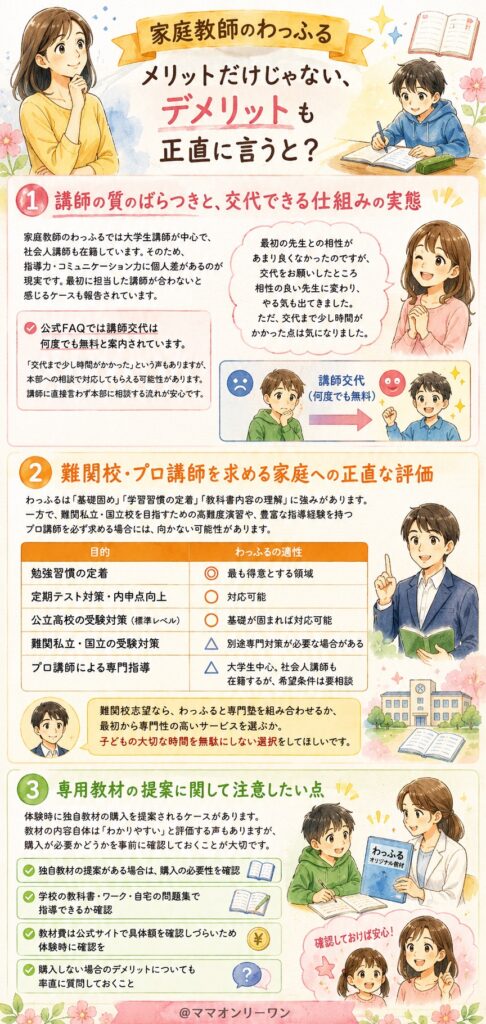 家庭教師のわっふる メリットだけじゃない、デメリットも正直に言うと？