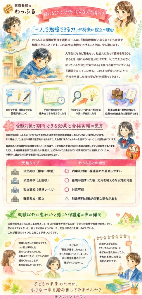 家庭教師のわっふる 続けることで、子供にどんな力が育つ？