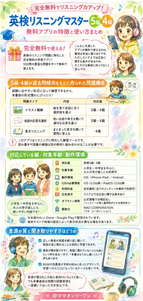 英検リスニングマスター5級4級とはどんなアプリか？