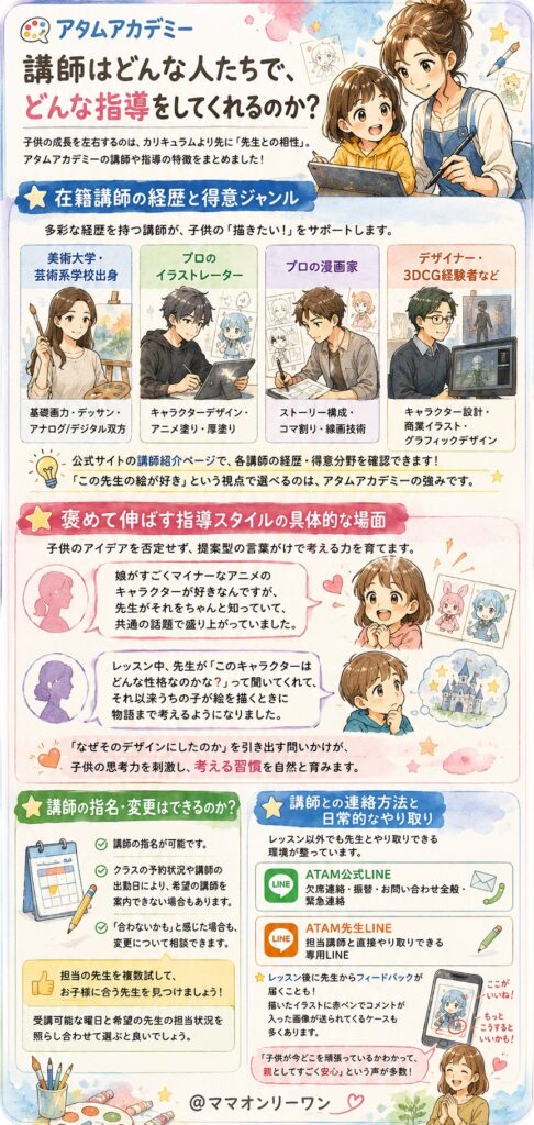アタムアカデミー 講師はどんな人たちで、どんな指導をしてくれるのか？