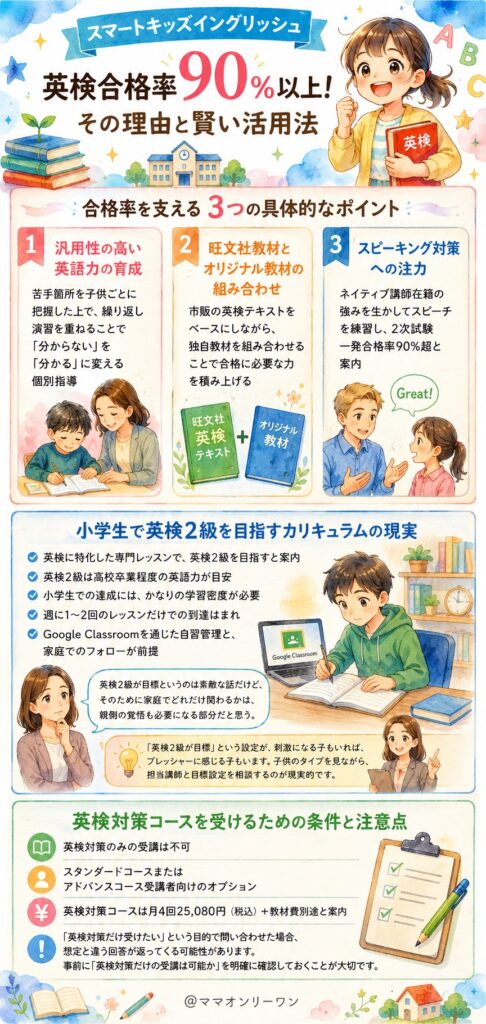 スマートキッズイングリッシュ 英検合格率90%以上という数字の裏側にあるものは何？