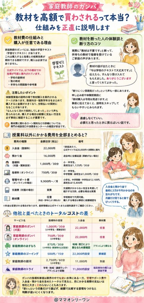 家庭教師のガンバ 教材を高額で買わされるって本当？仕組みを正直に説明します