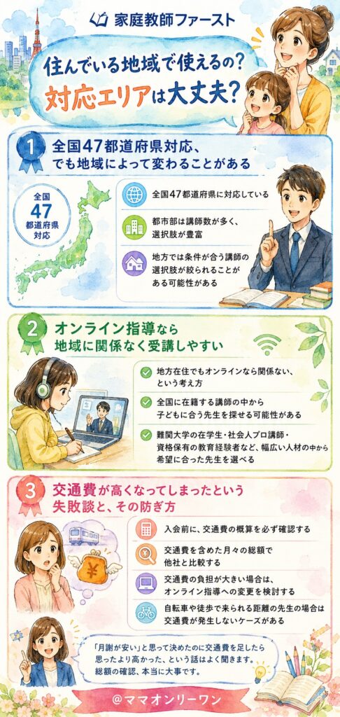 家庭教師ファースト 住んでいる地域で使えるの?対応エリアは大丈夫?