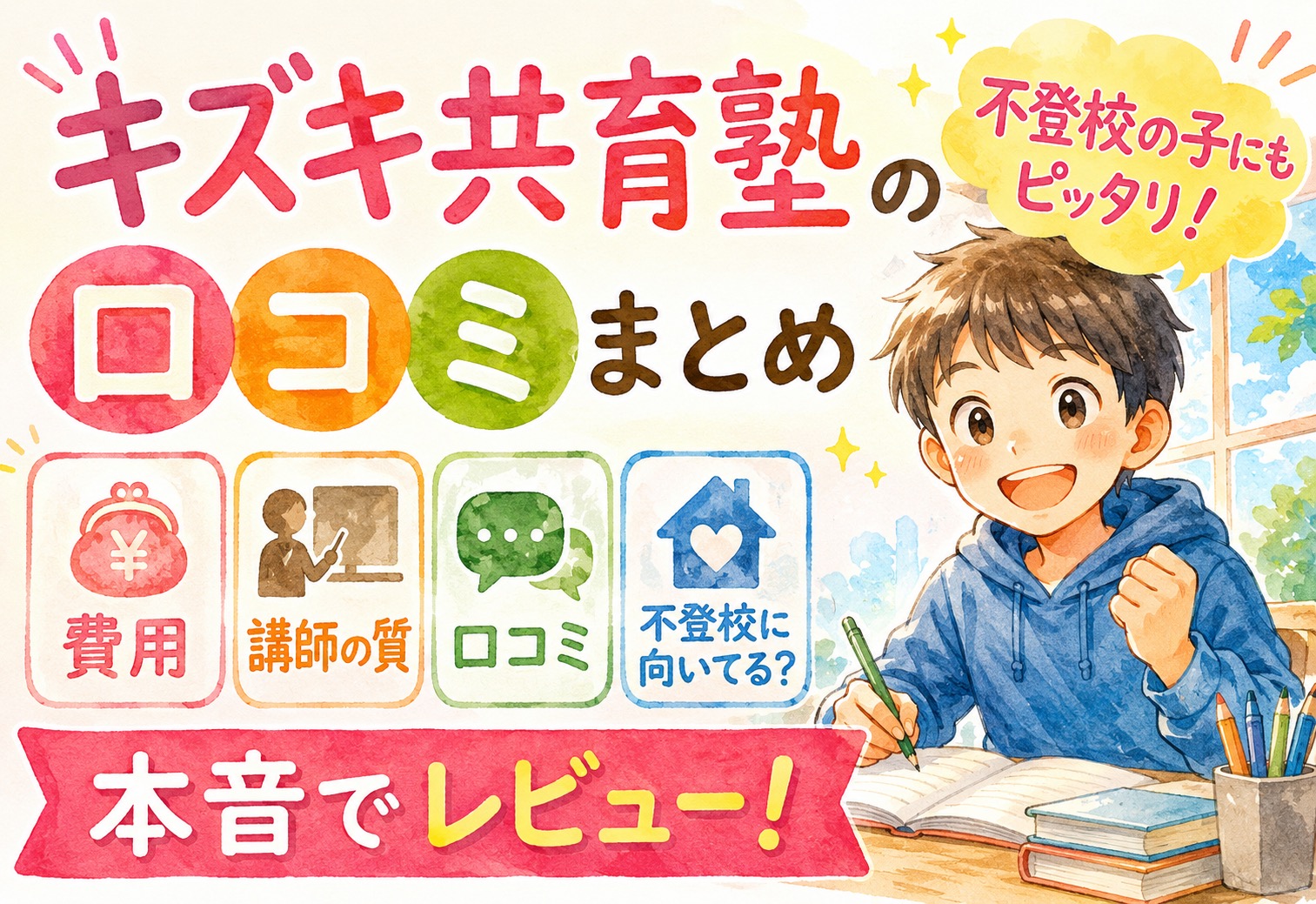 キズキ共育塾の口コミまとめ|費用・講師の質・不登校の子に向いてるか本音でレビュー