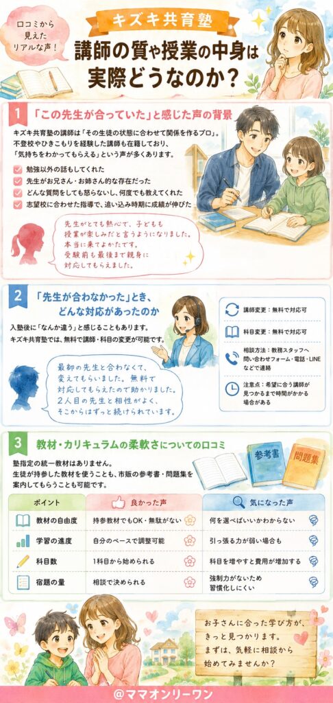 キズキ共育塾 講師の質や授業の中身は実際どうなのか?