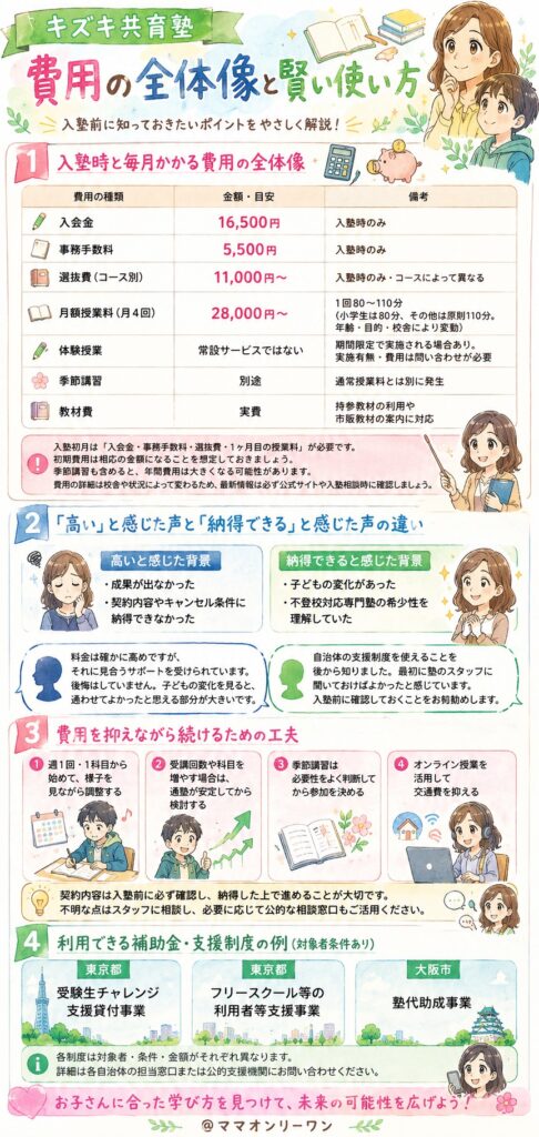 キズキ共育塾の費用はどのくらいかかるのか?