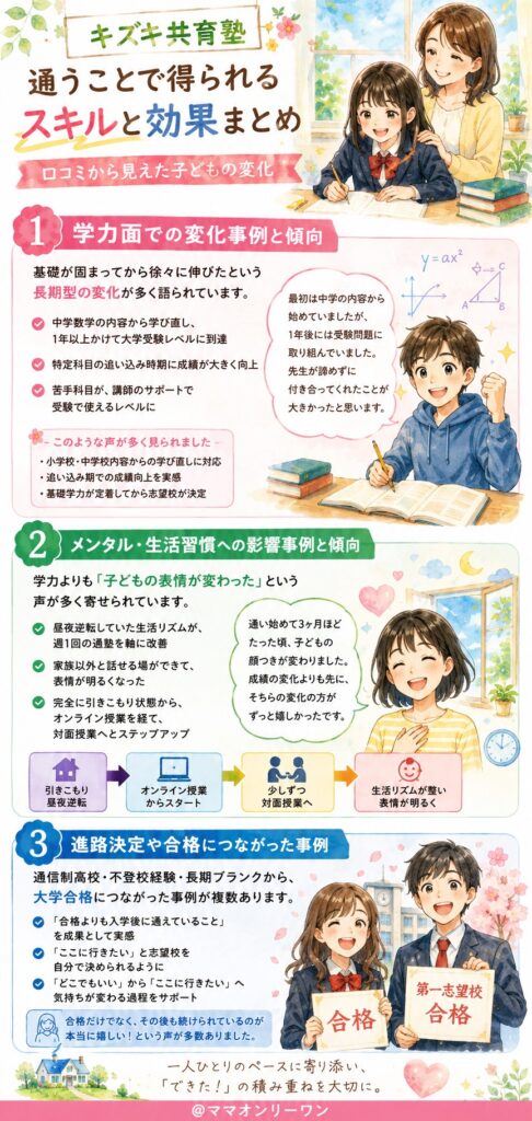 キズキ共育塾 通うことでどんなスキルや効果が期待できるのか?
