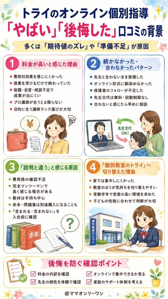 トライのオンライン個別指導 「やばい」「後悔した」という口コミ、その背景に何があるのか？