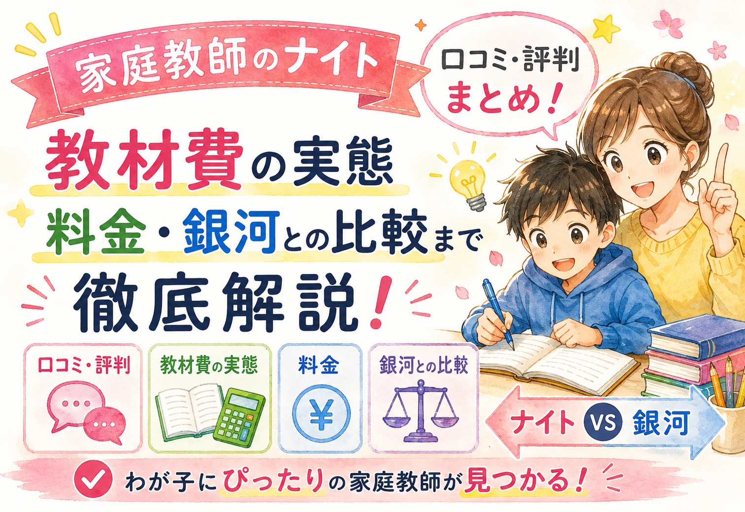 家庭教師のナイトの口コミ・評判まとめ｜教材費の実態・料金・銀河との比較まで徹底解説