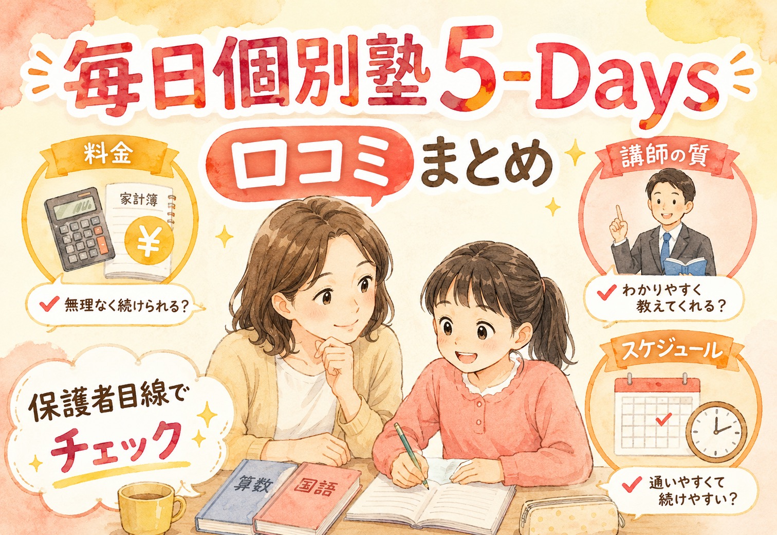 毎日個別塾5-Days 口コミまとめ｜料金・講師の質・スケジュールの使いやすさを保護者目線で