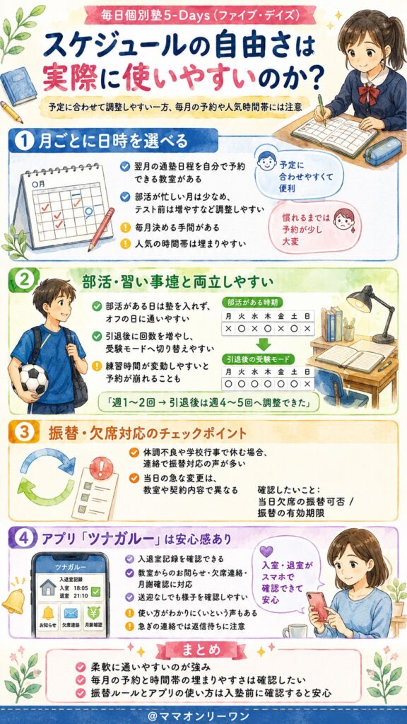 毎日個別塾5-Days　スケジュールの自由さは実際に使いやすいのか？