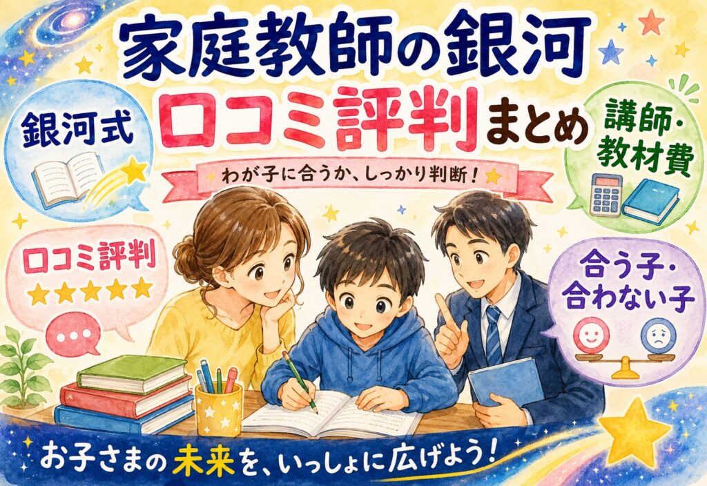 家庭教師の銀河の口コミ評判まとめ｜銀河式・講師・教材費から合う子・合わない子まで解説