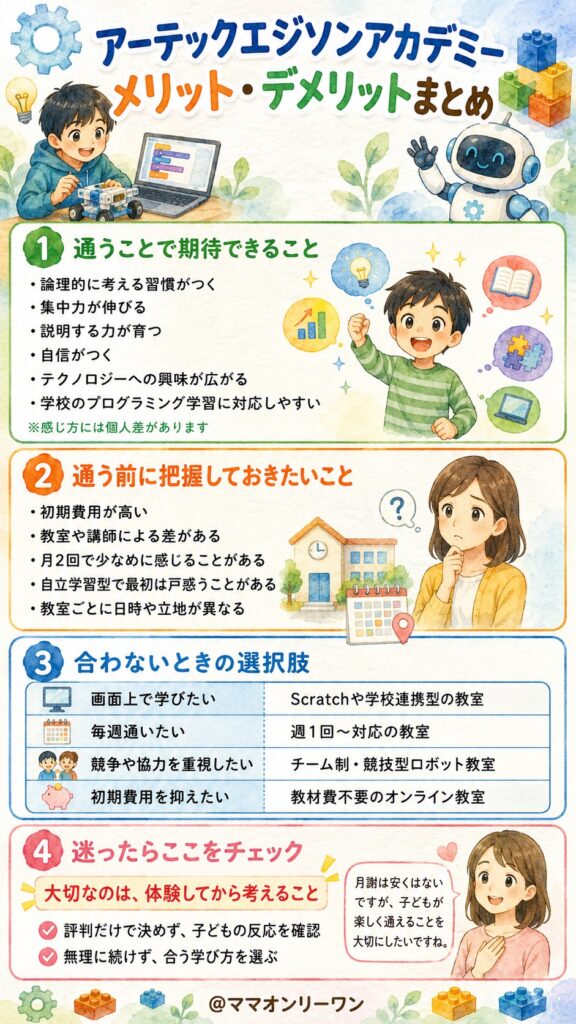 アーテックエジソンアカデミー メリットとデメリットは何?