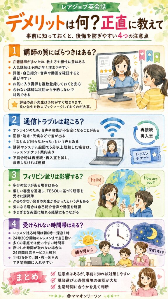 レアジョブ英会話 デメリットは何?正直に教えて