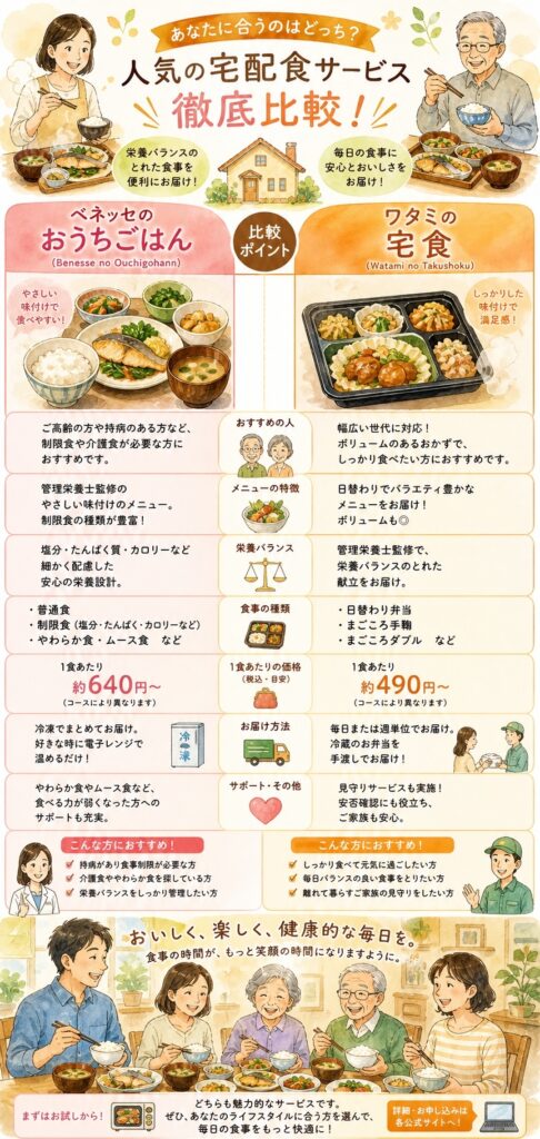 ベネッセのおうちごはんとワタミの宅食 迷ったときはどう決める?最終確認チェックリスト