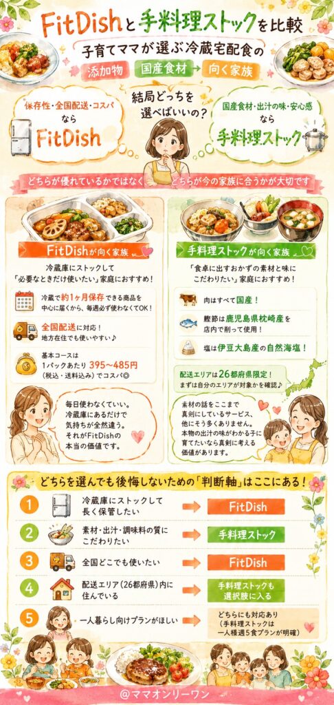 FitDishと手料理ストック、どちらが家族に合うのか?
