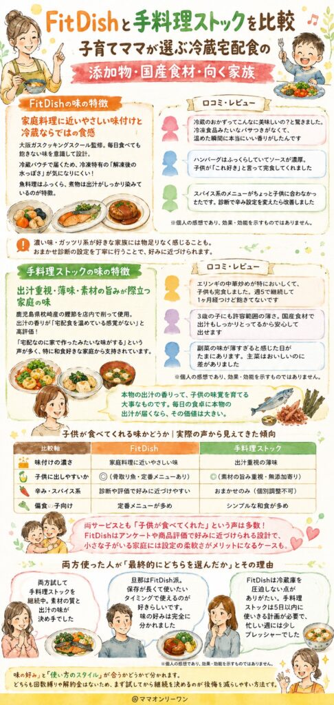 FitDishと手料理ストック 味・食感はどう違う?毎日食べても飽きない味なのか?