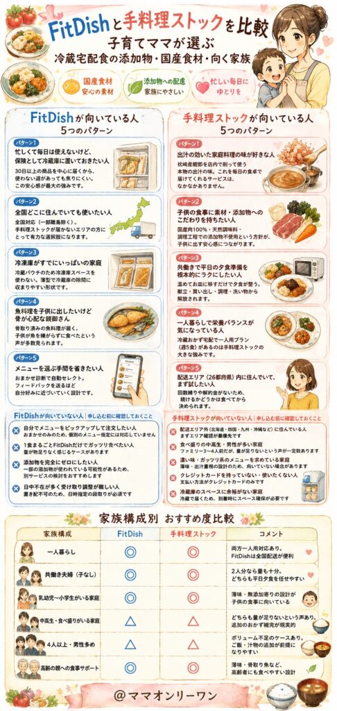 FitDishと手料理ストック 「合う人」「合わない人」を家族構成別に見ると?