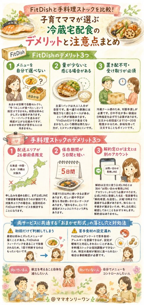 FitDishと手料理ストック 購入前に知っておきたいデメリットと注意点は?
