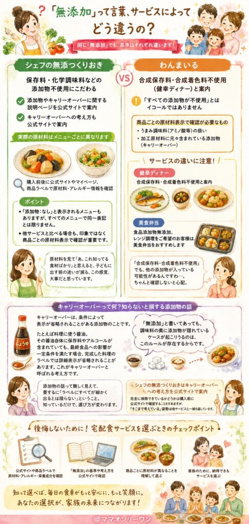 わんまいるとシェフの無添つくりおき 「無添加」って言葉、サービスによってどう違うの？