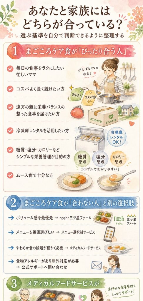 あなたと家族にはどちらが合っている?選ぶ基準を自分で判断できるように整理する