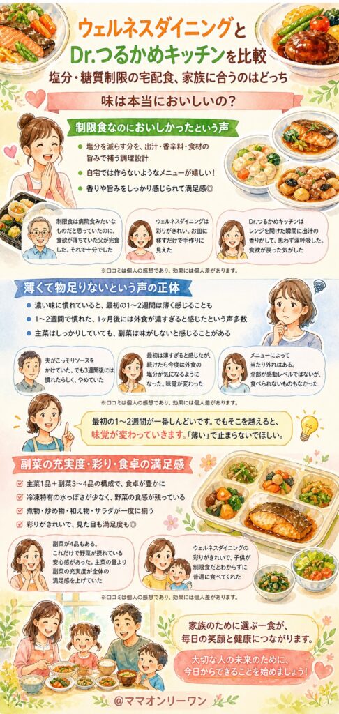 ウェルネスダイニングとDr.つるかめキッチン 味は本当においしいの？