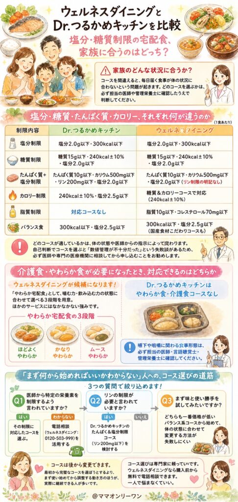 ウェルネスダイニングとDr.つるかめキッチン家族のどんな状況に合うか？