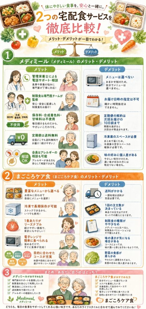 メディミールとまごころケア食 本音で言うと、デメリットは何？