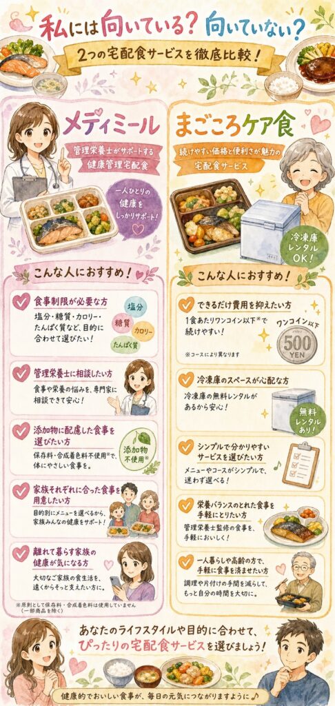 メディミールとまごころケア食 私には向いている？向いていない？