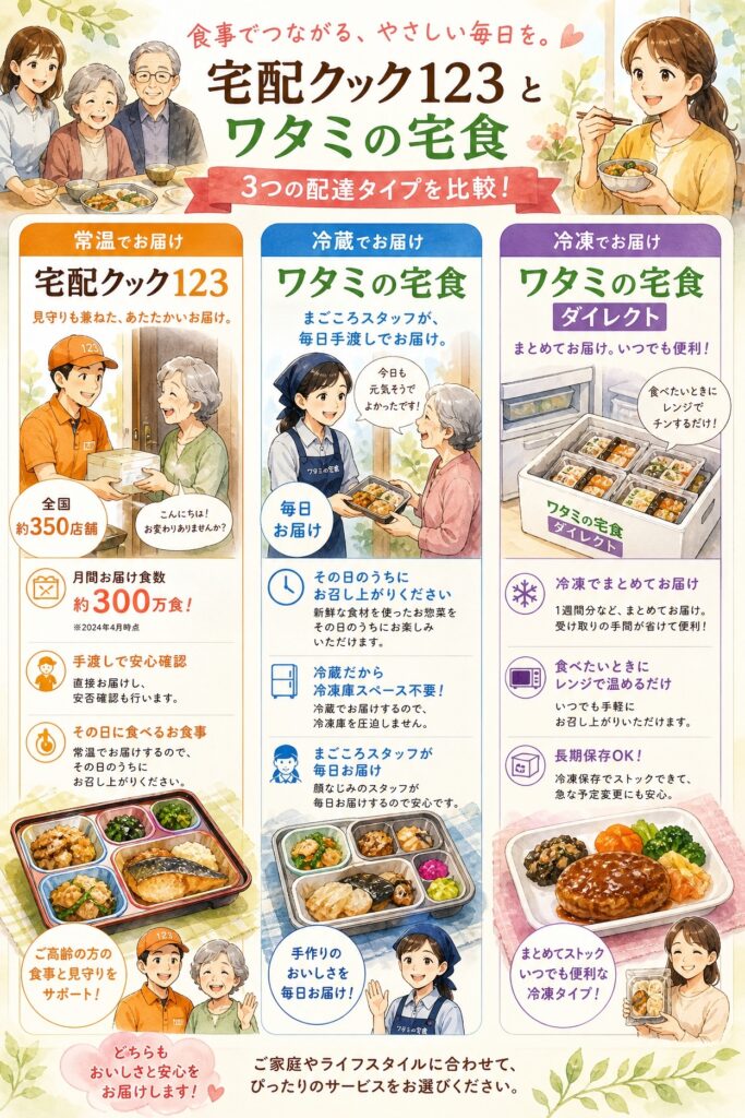宅配クック123とワタミの宅食 サービスの基本情報は？まず全体像を把握する