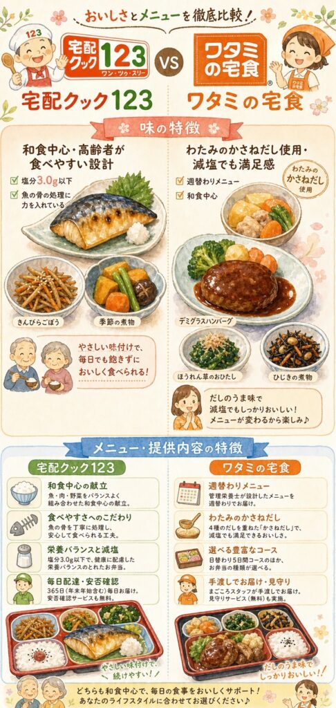 宅配クック123とワタミの宅食 味とメニューは？毎日食べるから正直に伝える
