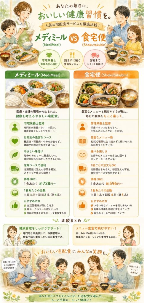 メディミールと食宅便 今すぐ動けるかどうかで、3か月後の家族の食卓はどう変わるのか?