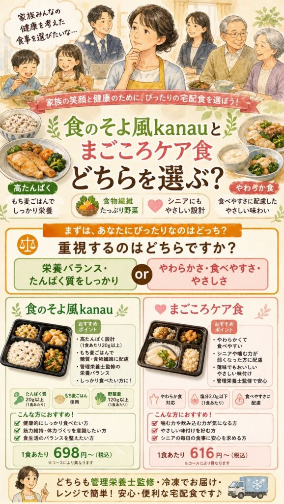 食のそよ風とまごころケア食、結局どちらを選べばいいの？