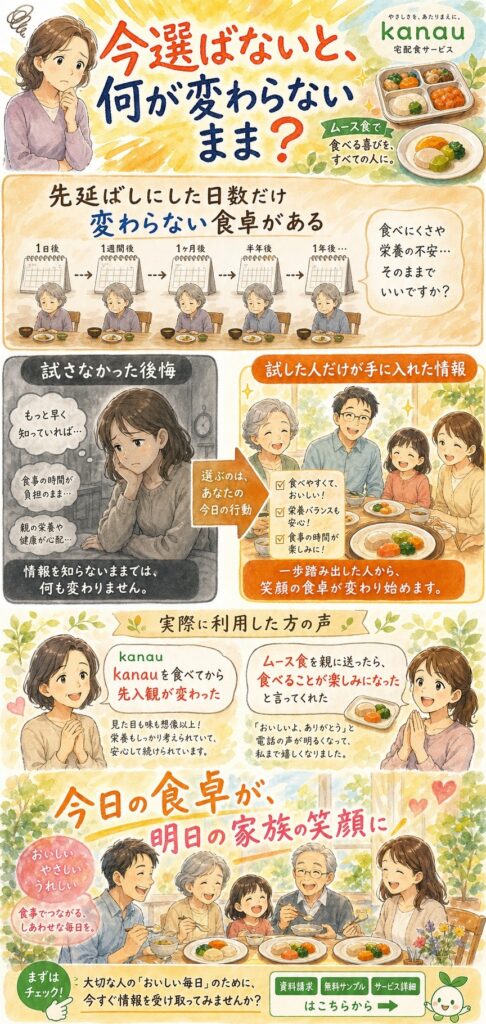食のそよ風kanauとまごころケア食 今選ばないと、何が変わらないまま？