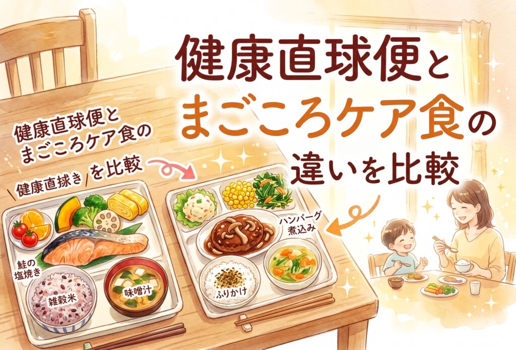 健康直球便とまごころケア食の違いを比較｜高齢の親への宅配食導入で後悔しない選び方