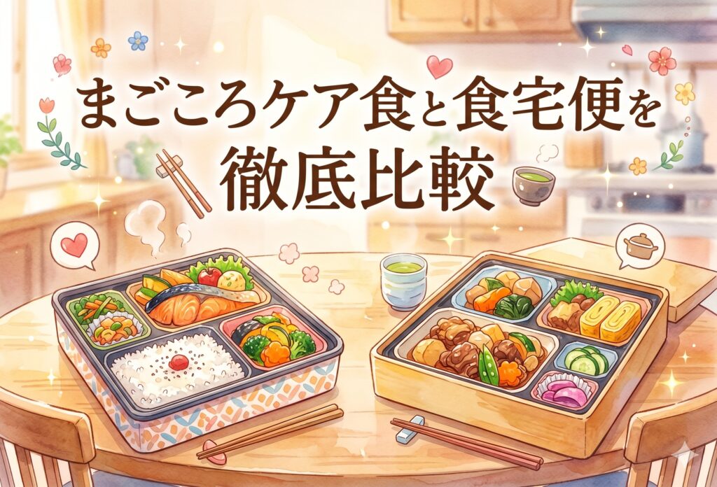 まごころケア食と食宅便を徹底比較｜味・料金・制限食の違いと後悔しない選び方
