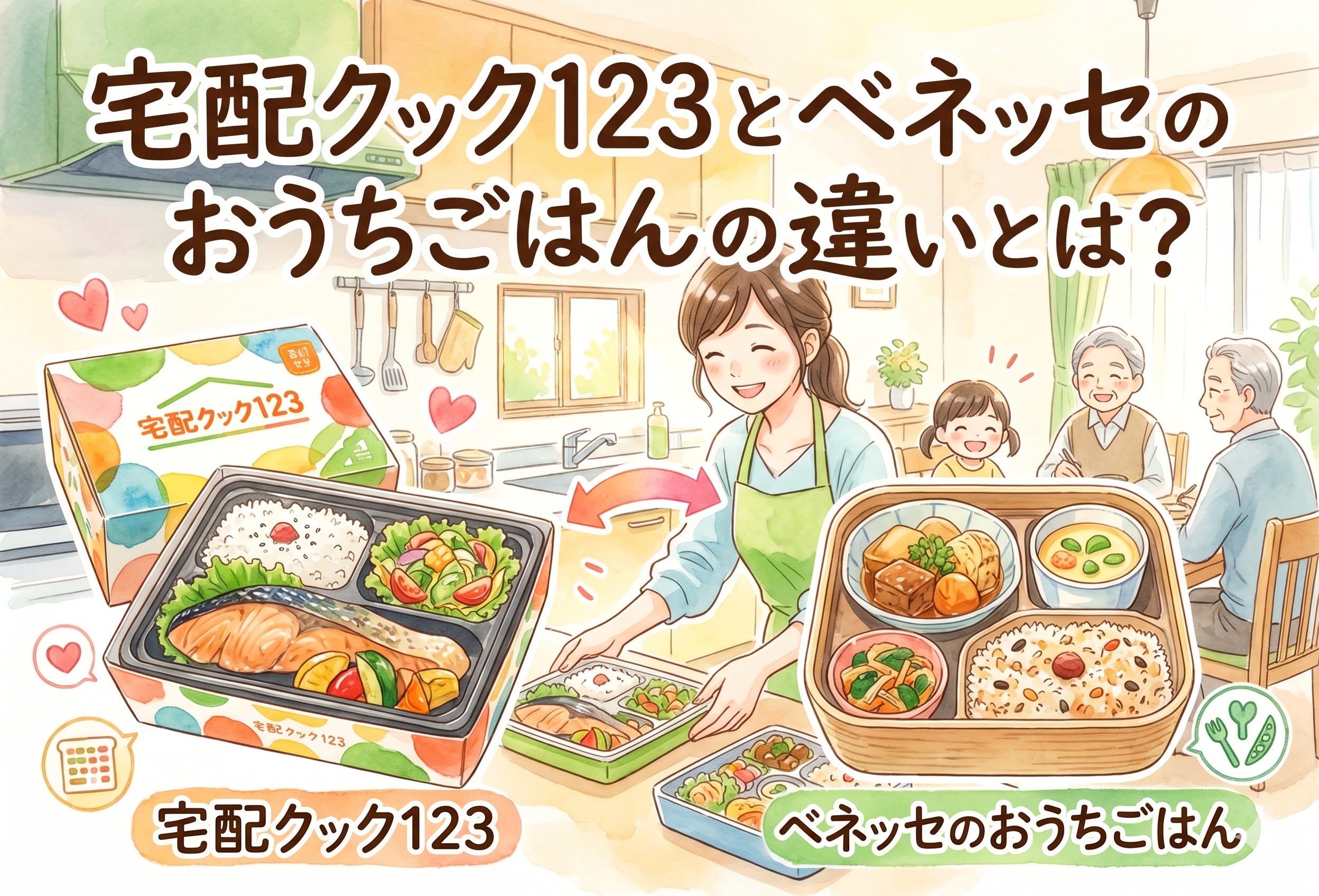 宅配クック123とベネッセのおうちごはんの違いとは？コース・送料・安否確認で選ぶ高齢者向け宅配弁当比較
