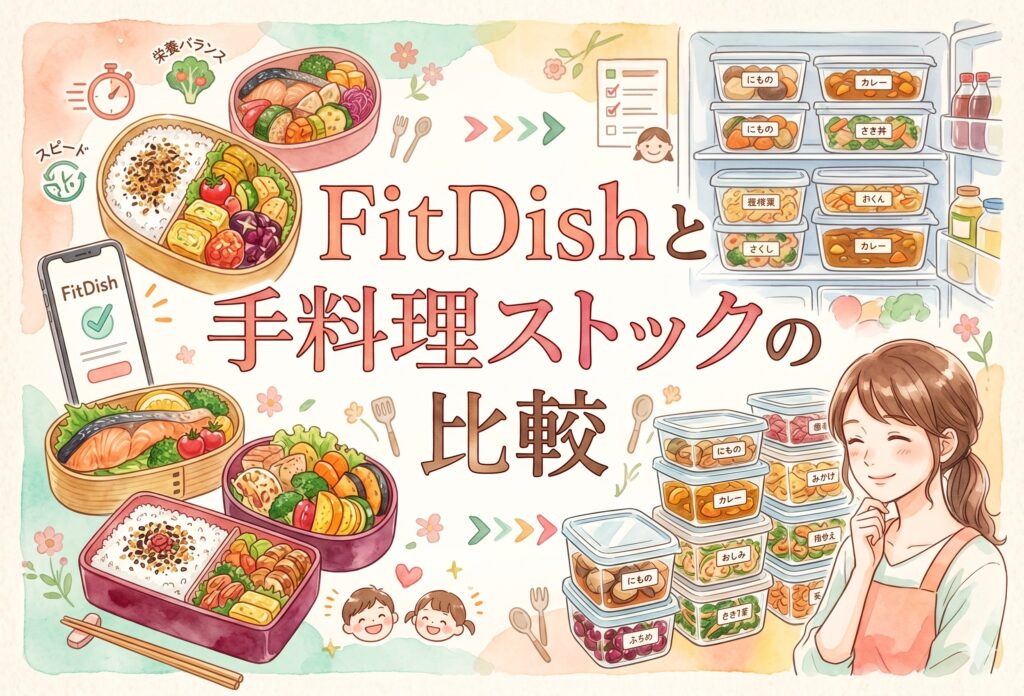 FitDishと手料理ストックを比較｜子育てママが選ぶ冷蔵宅配食の添加物・国産食材・向く家族