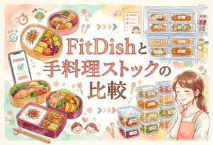 FitDishと手料理ストックを比較｜子育てママが選ぶ冷蔵宅配食の添加物・国産食材・向く家族
