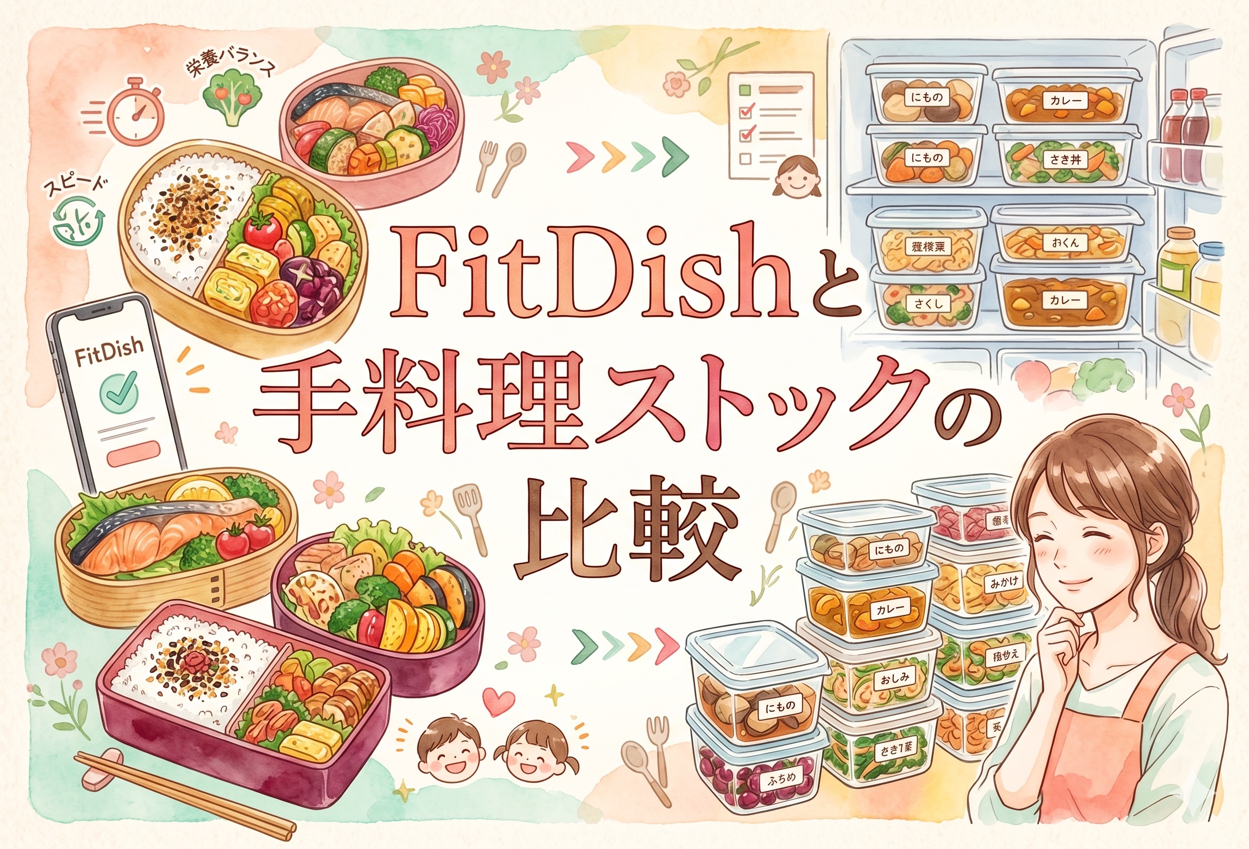 FitDishと手料理ストックを比較｜子育てママが選ぶ冷蔵宅配食の添加物・国産食材・向く家族