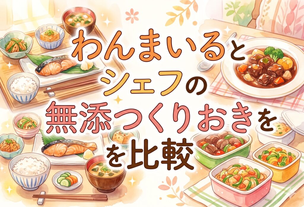 わんまいるとシェフの無添つくりおきを比較｜無添加の中身・冷蔵と冷凍の差・子どもの反応まで解説