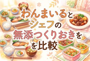 わんまいるとシェフの無添つくりおきを比較｜無添加の中身・冷蔵と冷凍の差・子どもの反応まで解説