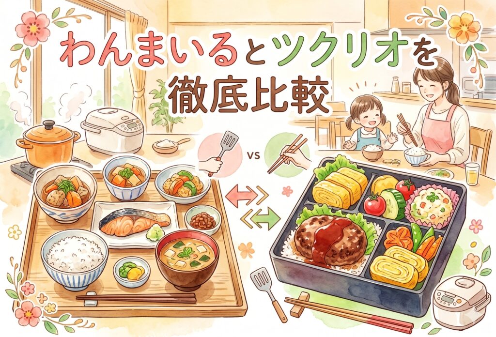 わんまいるとツクリオを徹底比較｜冷凍と冷蔵、共働き家庭に合う宅配食の正しい選び方