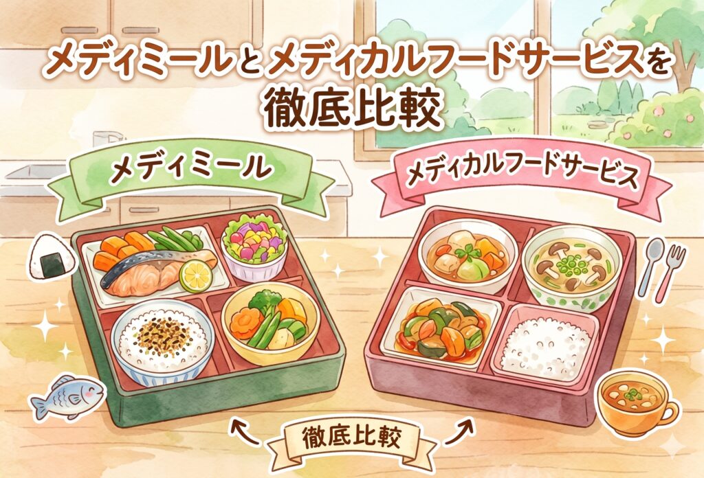 メディミールとメディカルフードサービスを徹底比較｜やわらか食・制限食・送料まで全部チェック