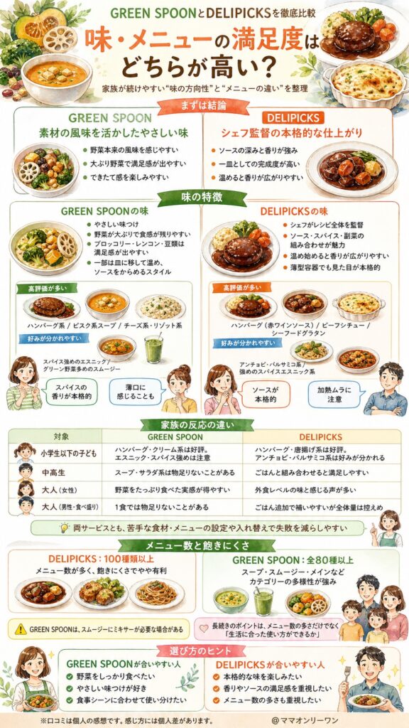 GREEN SPOONとDELIPICKS 味・メニューの満足度はどちらが高い？