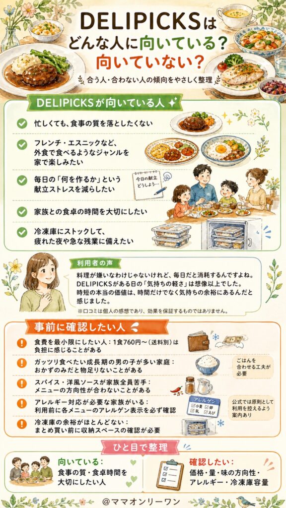 DELIPICKSはどんな人に向いている？向いていない？