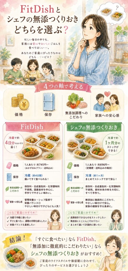 FitDishとシェフの無添つくりおき、どちらを選ぶべきか？